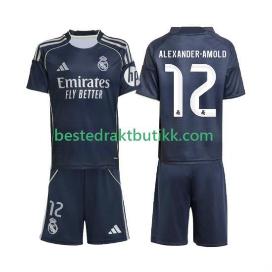 Fotballdrakter Real Madrid Alexander-Arnold 12 Bortedraktsett 2025-2026 Kortermet til Barn