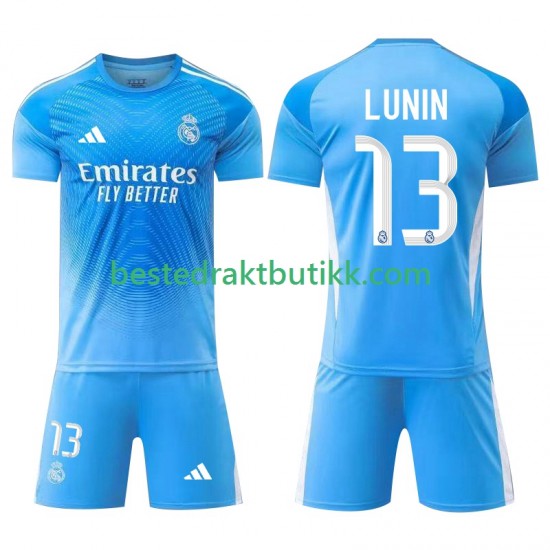 Fotballdrakter Real Madrid Andriy Lunin 13 Keeper Hjemmedraktsett 2025-2026 Kortermet til Barn