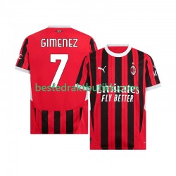Fotballdrakter AC Milan Santiago Gimenez 7 Hjemmedraktsett 2024-2025 Kortermet til Herre