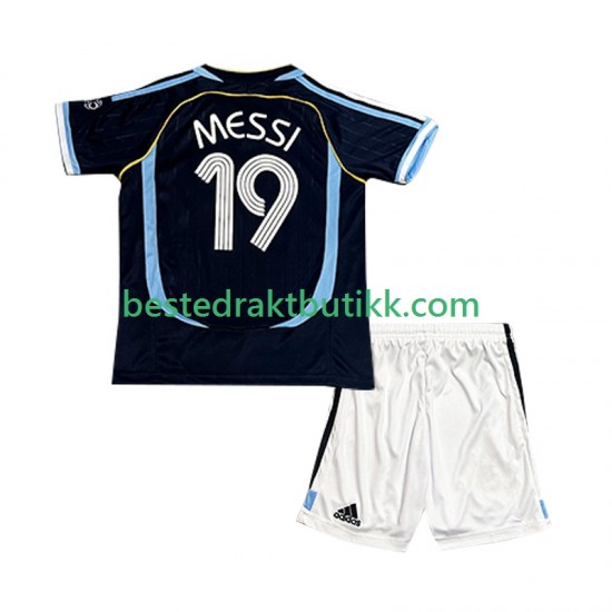 Fotballdrakter Argentina Lionel Messi 19 Retro Bortedraktsett 2006 Kortermet til Barn