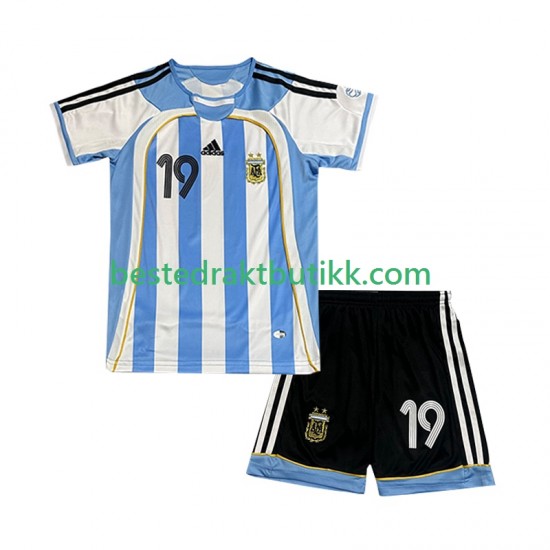Fotballdrakter Argentina Lionel Messi 19 Retro Hjemmedraktsett 2006 Kortermet til Barn