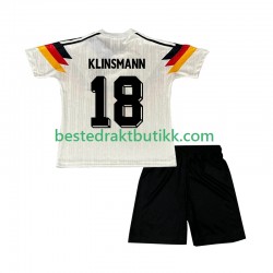 Fotballdrakter Tyskland Klinsmann 18 1990 Retro Hjemmedraktsett Kortermet til Barn