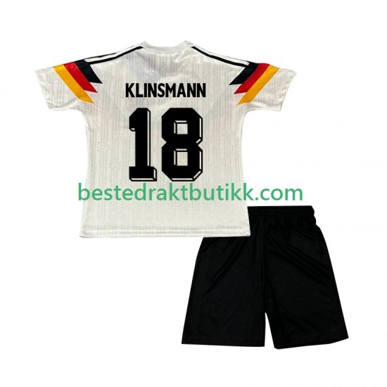 Fotballdrakter Tyskland Klinsmann 18 1990 Retro Hjemmedraktsett Kortermet til Barn