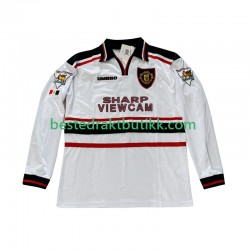 Fotballdrakter Manchester United Beckham 7 1998 Retro Bortedraktsett 1999 Langermet til Herre