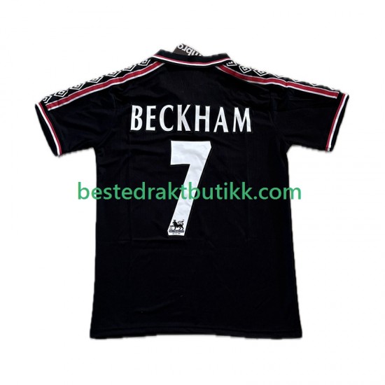 Fotballdrakter Manchester United Beckham 7 1998 Retro Tredjedraktsett 1999 Kortermet til Herre