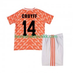 Fotballdrakter Nederland Cruyff 14 1988 Retro Hjemmedraktsett Kortermet til Barn