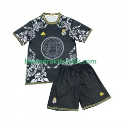 Fotballdrakter Real Madrid Versace Black Edition Hjemmedraktsett 2024-2025 Kortermet til Barn
