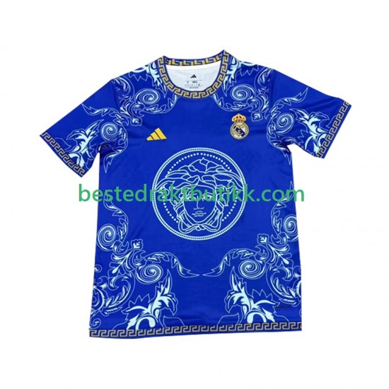 Fotballdrakter Real Madrid Versace Blue Edition Hjemmedraktsett 2024-2025 Kortermet til Herre