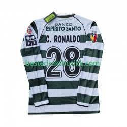 Fotballdrakter Sporting CP Cristiano Ronaldo 28 2001 2003 Retro Hjemmedraktsett Langermet til Herre