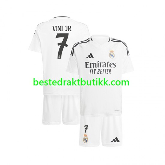 Fotballdrakter Real Madrid Vinicius Junior 7 Hjemmedraktsett 2024-2025 Kortermet til Barn