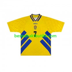 Fotballdrakter Sverige Henrik Larsson 7 Retro Hjemmedraktsett 1994 Kortermet til Herre