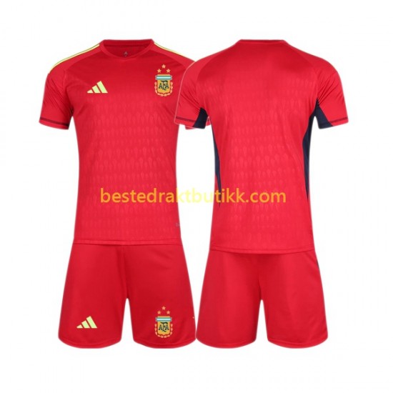 Fotballdrakter Argentina Keeper Bortedraktsett Fotball-VM 2022 Kortermet til Barn