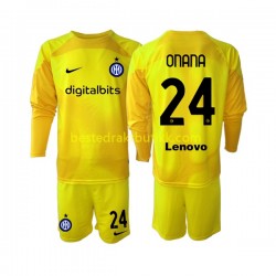 Fotballdrakter Inter Milan Andre Onana 24 Keeper Bortedraktsett 2022-2023 Langermet til Barn