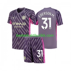 Fotballdrakter Manchester City Ederson Moraes 31 Keeper Bortedraktsett 2023-2024 Kortermet til Barn