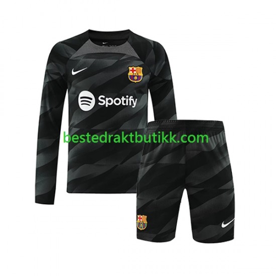 Fotballdrakter FC Barcelona Keeper Bortedraktsett 2023-2024 Langermet til Barn