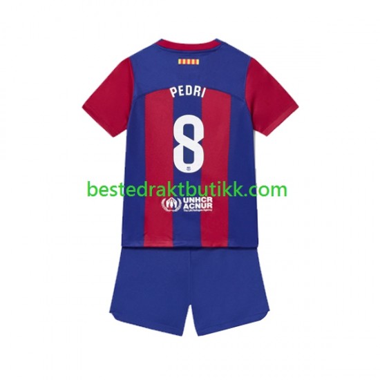 Fotballdrakter FC Barcelona Pedri 8 Hjemmedraktsett 2023-2024 Kortermet til Barn