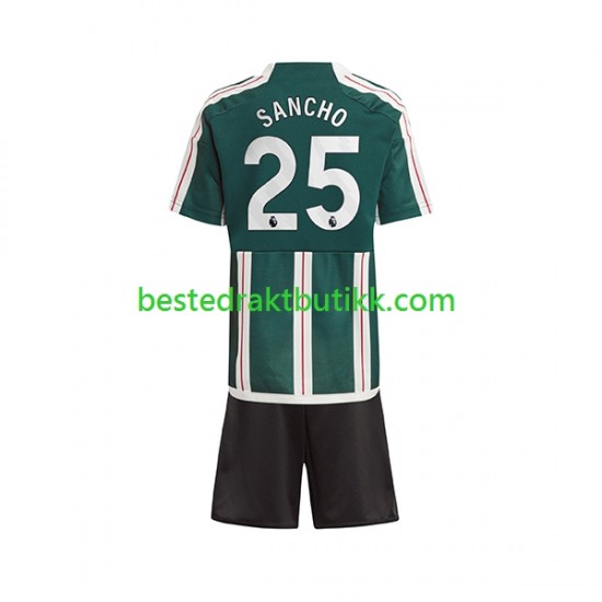 Fotballdrakter Manchester United Sancho 25 Bortedraktsett 2023-2024 Kortermet til Barn