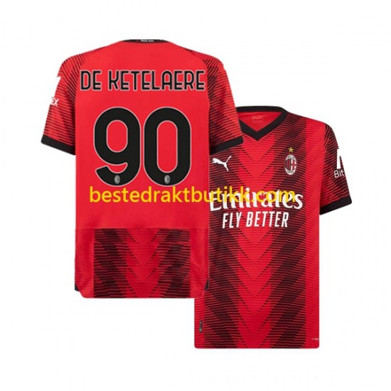 Fotballdrakter AC Milan Charles De Ketelaere 90 Hjemmedraktsett 2023-2024 Kortermet til Herre