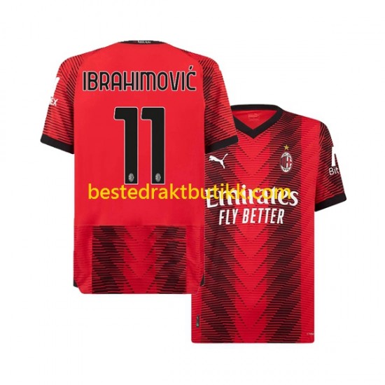 Fotballdrakter AC Milan Ibrahimović 11 Hjemmedraktsett 2023-2024 Kortermet til Herre