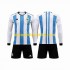 Fotballdrakter Argentina 3 Stars Hjemmedraktsett Fotball-VM 2022 Langermet til Barn