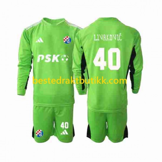 Fotballdrakter Dinamo Zagreb Livakovic 40 Keeper Hjemmedraktsett 2023-2024 Langermet til Barn