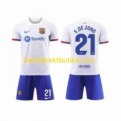 Fotballdrakter FC Barcelona Frenkie de Jong 21 Bortedraktsett 2023-2024 Kortermet til Barn