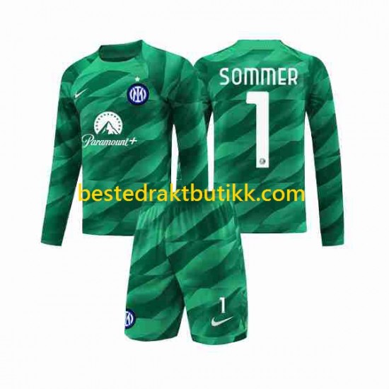 Fotballdrakter Inter Milan Sommer 1 Keeper Bortedraktsett 2023-2024 Langermet til Barn