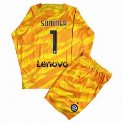 Fotballdrakter Inter Milan Sommer 1 Keeper Hjemmedraktsett 2023-2024 Langermet til Barn