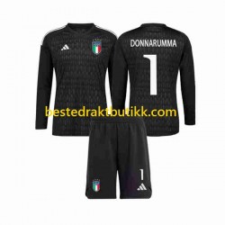 Fotballdrakter Italia Donnarumma 1 Keeper Bortedraktsett 2023 Langermet til Barn
