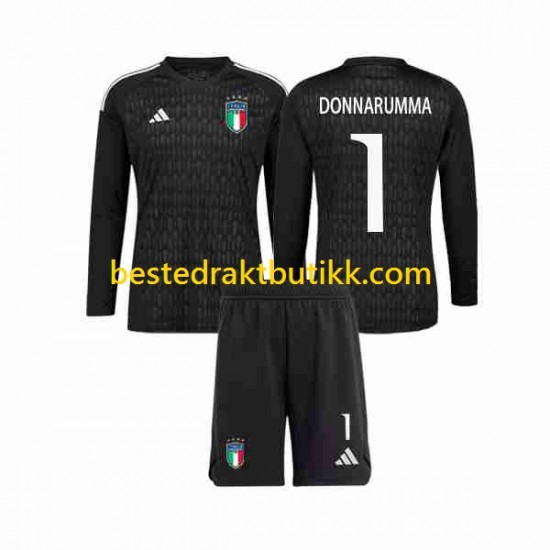 Fotballdrakter Italia Donnarumma 1 Keeper Bortedraktsett 2023 Langermet til Barn