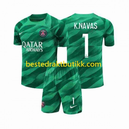 Fotballdrakter Paris Saint-Germain K.NAVAS 1 Keeper Hjemmedraktsett 2023-2024 Kortermet til Barn