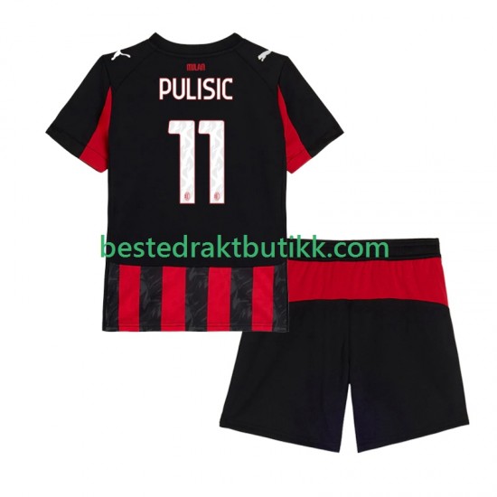 Fotballdrakter AC Milan Christian Pulisic 11 Hjemmedraktsett 2025-2026 Kortermet til Barn