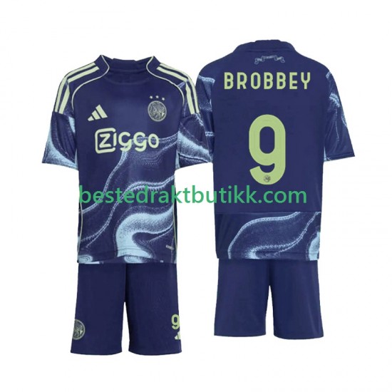 Fotballdrakter AFC Ajax Brian Brobbey 9 Bortedraktsett 2025-2026 Kortermet til Barn