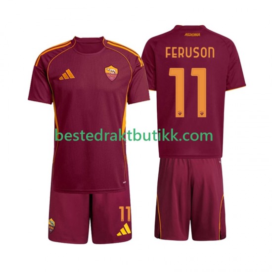 Fotballdrakter AS Roma Evan Ferguson 11 Hjemmedraktsett 2025-2026 Kortermet til Barn