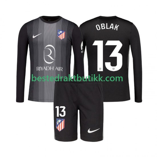 Fotballdrakter Atlético Madrid Jan Oblak 13 Keeper Bortedraktsett 2025-2026 Langermet til Barn