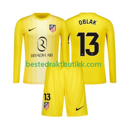 Fotballdrakter Atlético Madrid Jan Oblak 13 Keeper Hjemmedraktsett 2025-2026 Langermet til Barn