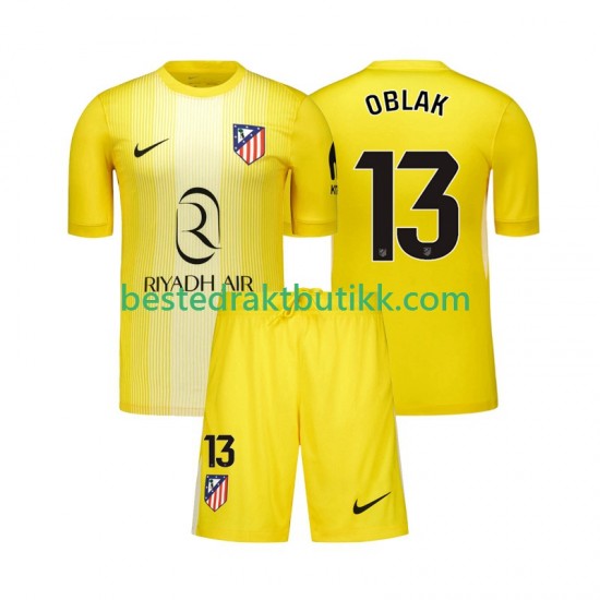 Fotballdrakter Atlético Madrid Jan Oblak 13 Keeper Hjemmedraktsett 2025-2026 Kortermet til Barn