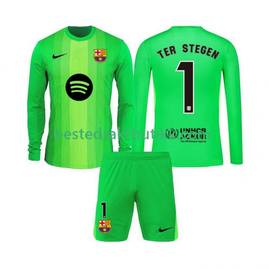Fotballdrakter FC Barcelona Ter Stegen 1 Keeper Hjemmedraktsett 2025-2026 Langermet til Barn