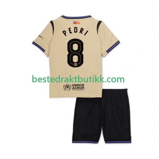 Fotballdrakter FC Barcelona Pedri 8 UCL Bortedraktsett 2025-2026 Kortermet til Barn