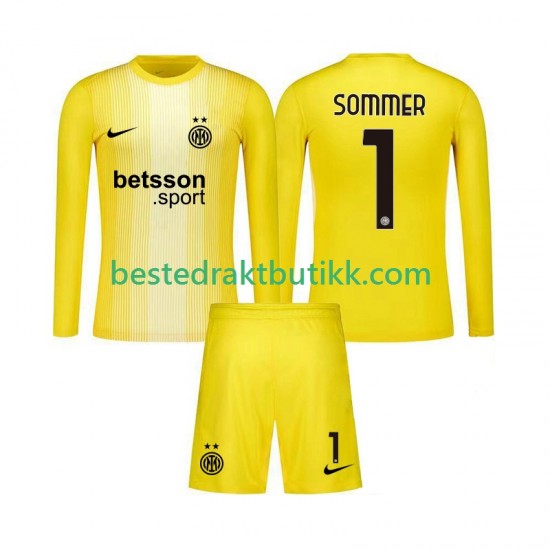 Fotballdrakter Inter Milan Yann Sommer 1 Keeper Bortedraktsett 2025-2026 Langermet til Barn