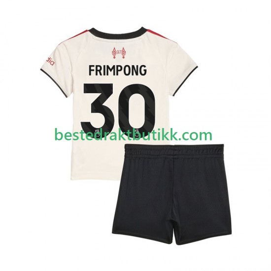 Fotballdrakter Liverpool Jeremie Frimpong 30 Bortedraktsett 2025-2026 Kortermet til Barn