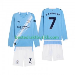 Fotballdrakter Manchester City Omar Marmoush 7 Hjemmedraktsett 2025-2026 Langermet til Barn