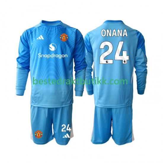 Fotballdrakter Manchester United Andre Onana 24 Keeper Hjemmedraktsett 2025-2026 Langermet til Barn