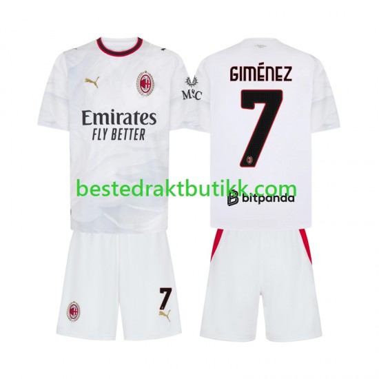 Fotballdrakter AC Milan Gimenez 7 Bortedraktsett 2026-2027 Kortermet til Barn