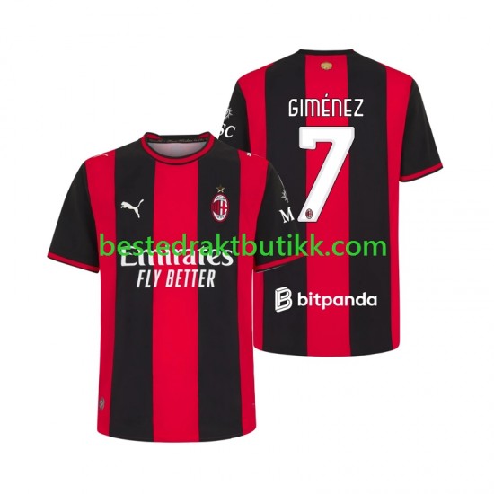 Fotballdrakter AC Milan Gimenez 7 Hjemmedraktsett 2026-2027 Kortermet til Herre