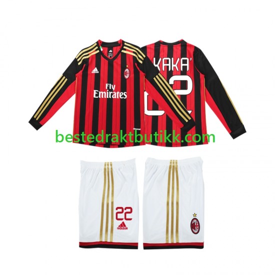 Fotballdrakter AC Milan Kaka 22 2013 2014 Retro Hjemmedraktsett Langermet til Barn