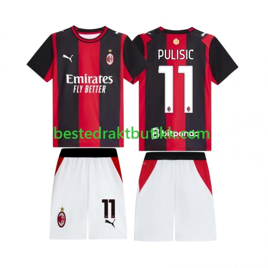 Fotballdrakter AC Milan Pulisic 11 Hjemmedraktsett 2026-2027 Kortermet til Barn