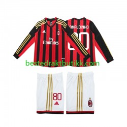 Fotballdrakter AC Milan RONALDINHO 80 2013 2014 Retro Hjemmedraktsett Langermet til Barn