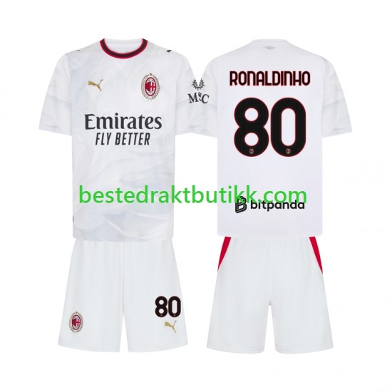 Fotballdrakter AC Milan Ronaldinho 80 Bortedraktsett 2026-2027 Kortermet til Barn
