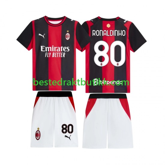 Fotballdrakter AC Milan Ronaldinho 80 Hjemmedraktsett 2026-2027 Kortermet til Barn